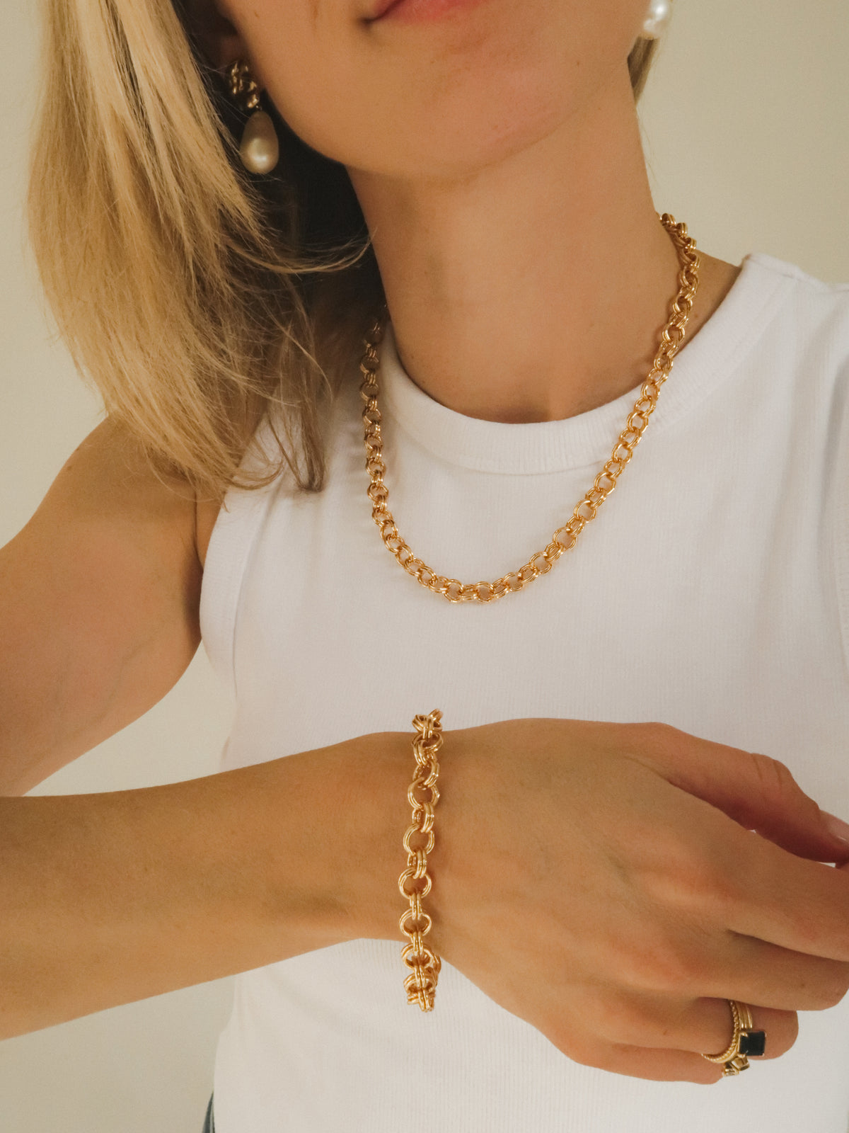 Rolo schakel set – halsketting + armband