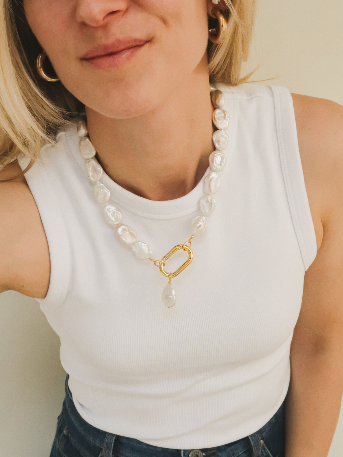 Large barok pearl halsketting